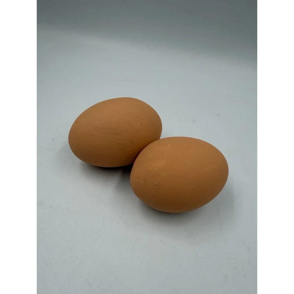 Fake Nest Eggs Wooden Brown Easter Eggs for Craft Get Hens to Lay Eggs 2Pcs